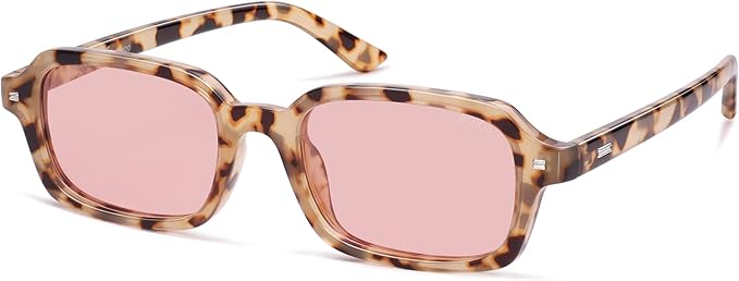 SOJOS Trendy Rectangle Polarized Sunglasses Womens Mens, Small Retro Fashion Thin Slim Square Sunnies SJ2610