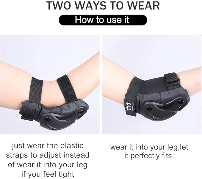 Kids/Youth Knee and Elbow Pads with Wrist Guards Protective Gear Set for Skating Skateboarding Cycling Biking Scooter and Multi Sports