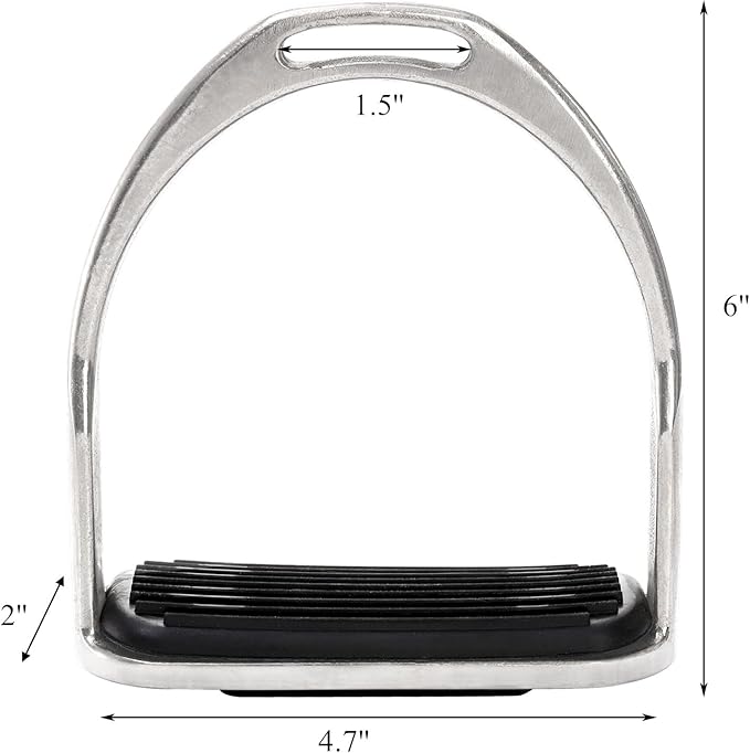 Cididu 2 Pack Horse Riding Stirrups, Metal Horse Saddle Stirrup with Rubber Pad, Safety Knee Ankle Protection Saddle Pain Stress Relief, Stirrup Irons for Trail Riding Training Beginners