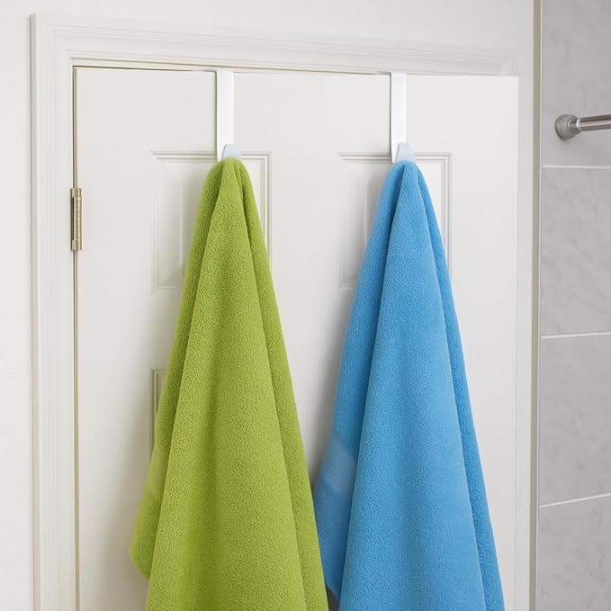 Dependable Industries inc. Essentials Over The Door Hooks – 4 Pack White Plastic Door Hangers for Towels, Clothes, Coats – 4.5" Closet Hooks Fit Up to 1.5" Doors – Bedroom, Bathroom, Dorm, Entryway