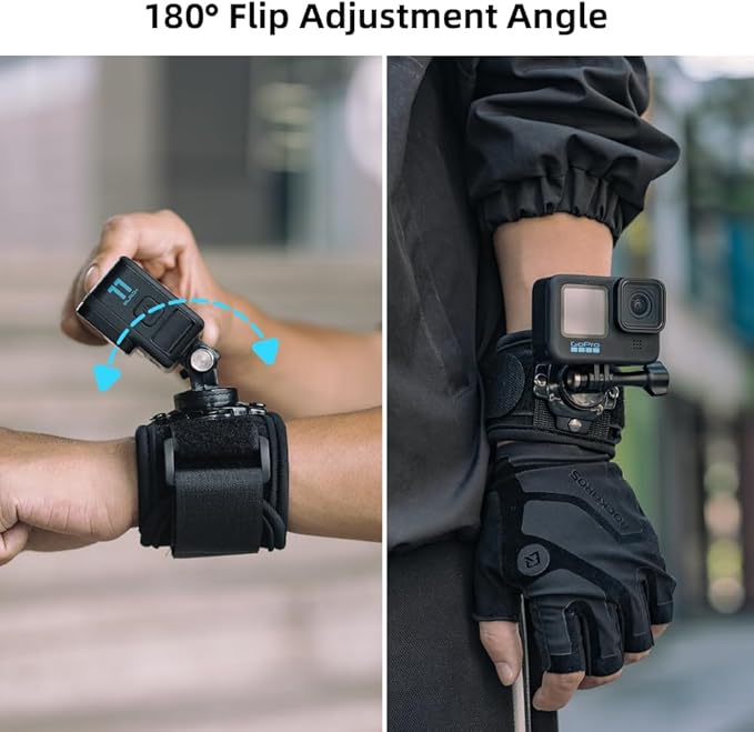 Wrist Strap Mount Compatible with GoPro Hero 13/12/11/10/9/8/7//6/5 Black,DJI Osmo Action 5 pro/4/3,Insta 360 ONE R,AKASO/Campark and More