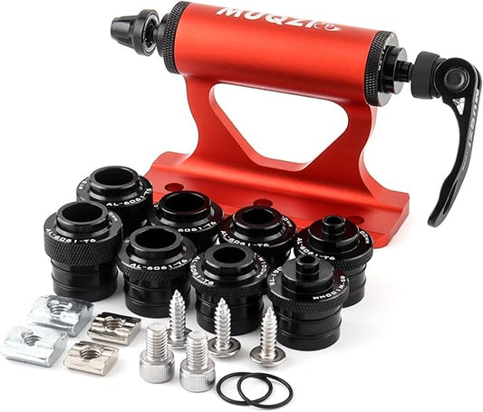 Quick Release Fork Mount, Bike Car Roof Mount Rack Road Bicycle Fork Block Thru Axle Wheel Holder, Truck Bed Fork Mount with Installation Adapters MTB Tire Holder Rack Mount, Red