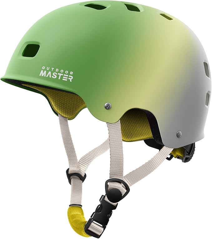 OutdoorMaster スケートボード サイクリング ヘルメット - 取り外し可能なライナー2枚付き 通気性 多用途 スポーツ スクーター ローラースケート インラインスケート ローラーブレード 子供 ユース 大人用
