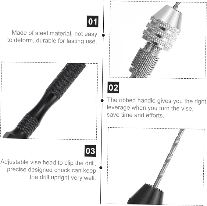 Angoily 2sets Hand Drills Tool Kit Manual Drill Hand Twisted Bits for Jewelry Making Resin Projects and Crafts Steel Construction