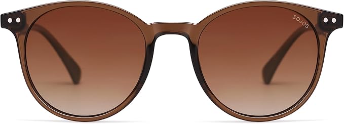 SOJOS Small Round Classic Polarized Sunglasses for Women Men Vintage Style UV400 Lens MAY SJ2113