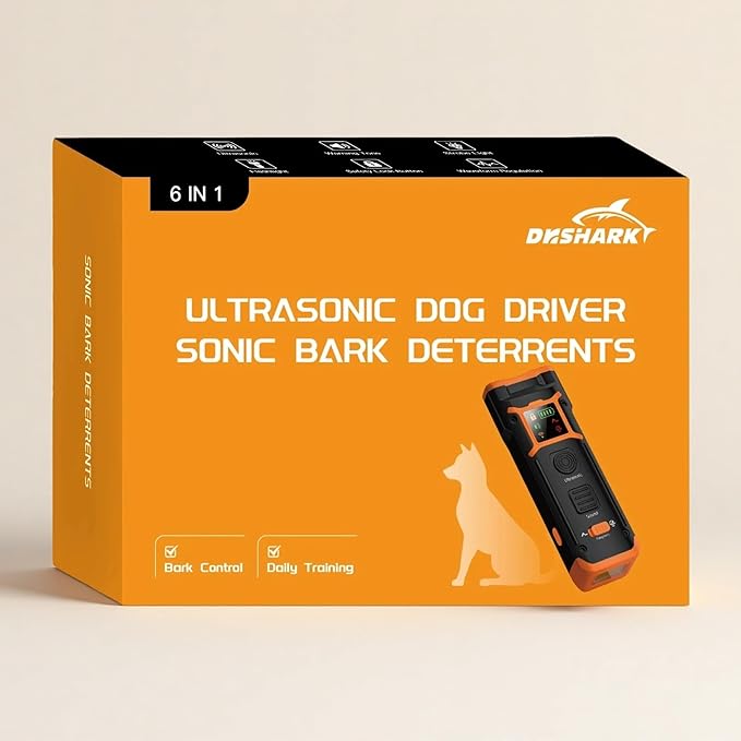 Dog Bark Deterrent Devices with LED Display, Ultrasonic & Beep Modes, 10s HearingSafe AutoOff, 25–30kHz Training & DriveAway, LED Light, Safe No Barking Device for Dogs, Stop Dog Barking Device