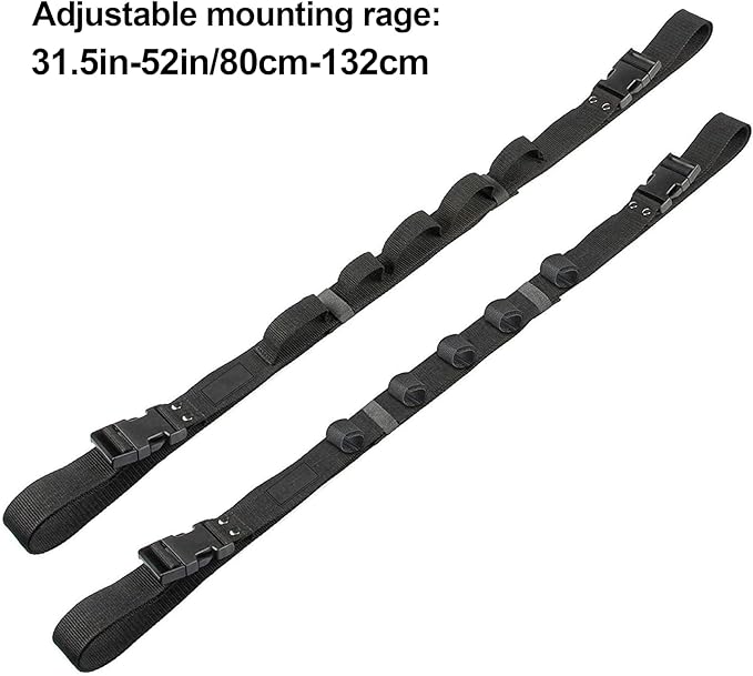 Aventik 2 Pack Car Fishing Rod Holder Adjustable Fishing Pole Holder Belt Straps, Vehicle With 4 Handle Fishing Pole Rack Fishing Rod Rack Carrier for Car SUV Van Truck(Black)