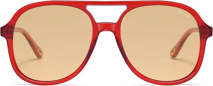 SOJOS Retro Polarized Aviator Sunglasses Womens Mens Classic 70s 80s Vintage Trendy Square Aviators SJ2174