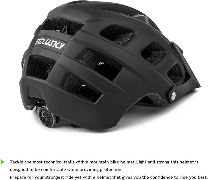 Exclusky Bike Helmet Mountain Bike Helmet for Adults Lightweight MTB Cycling Helmet for Men Women Adjustable Bicycle Helmet with Visor