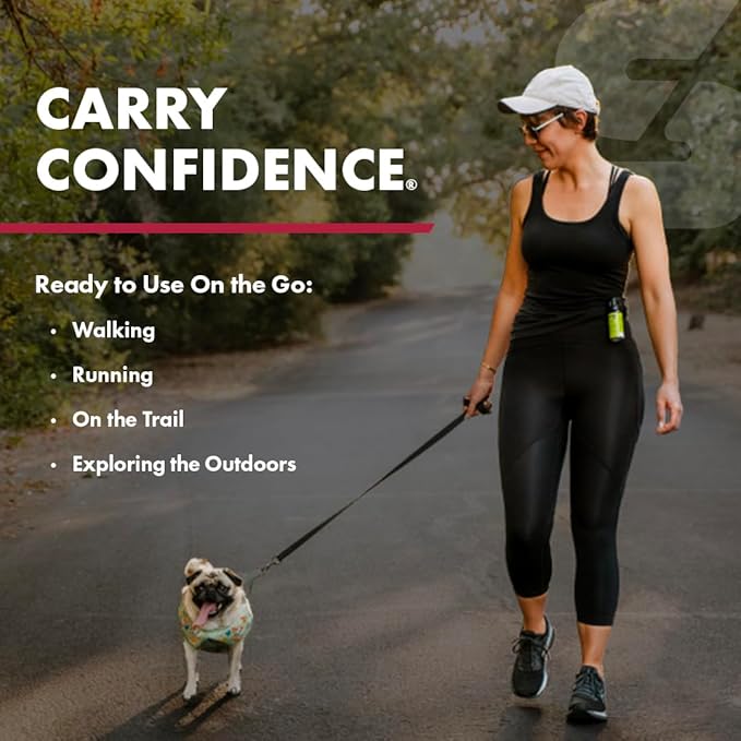 SABRE RED SABRE Protector Dog Pepper Spray & Belt Clip, Fast Flip Top Safety, 7 Bursts, 15-Foot (4.6-Meter) Range, Humane Dog Attack Deterrent, Max Strength Allowed By EPA for Self Defense, 1.8 fl oz