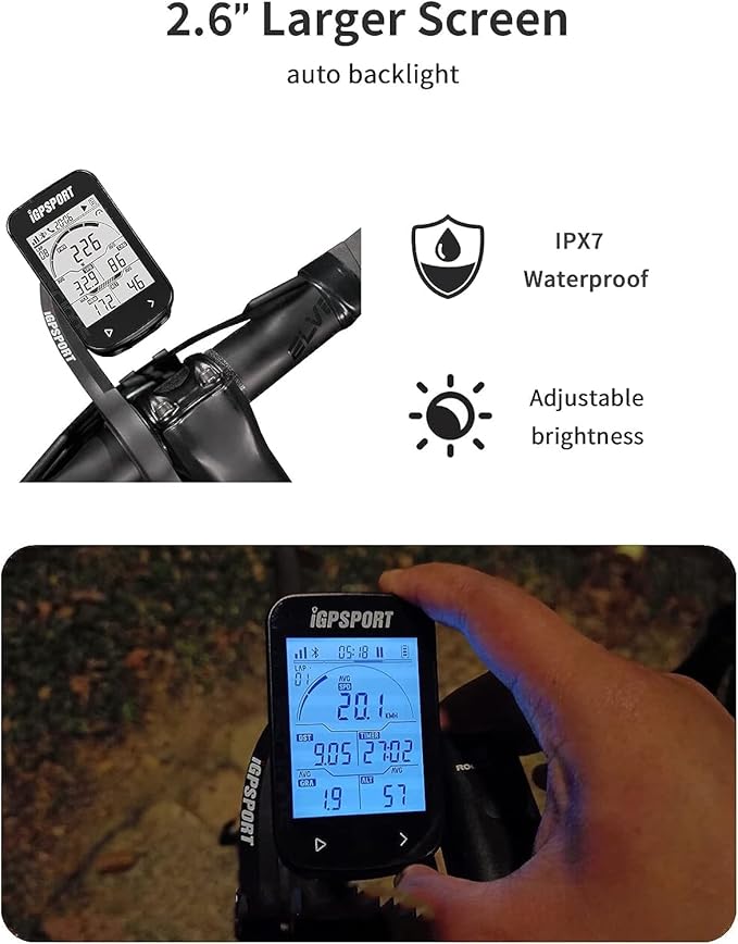 Bike Computer Wireless GPS, Bike Speedometer with 2.6 Inch Huge Screen Auto Backlight,ANT Cycling Computer