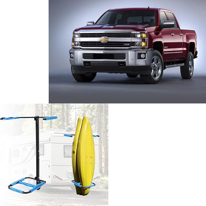 RV Hitch Mount Kayak Rack – Vertical Kayak Carrier for Up to 12’ Kayaks – 2” Hitch Receiver – 150 lbs Capacity – Compatible with RVs, Trucks & SUVs