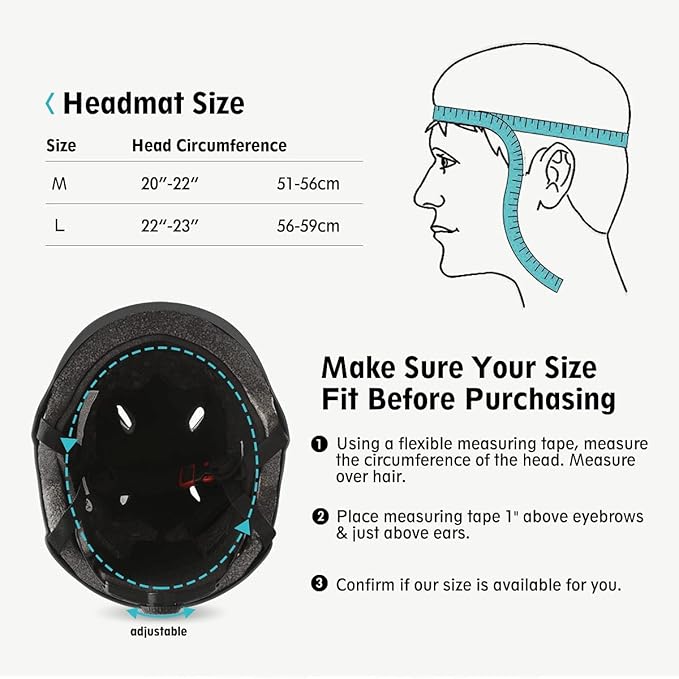 Skateboard Bike Helmet for Adults Adjustable Knee Elbow Pads Wrist Guards Protective Gear Helmets Set Teens for Bicycle Cycling Skate Scooter Bicycle Helmet