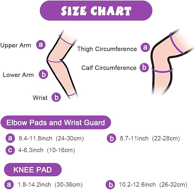 Wemfg Kids Protective Gear Set Knee Pads for Kids 3-14 Years Toddler Knee and Elbow Pads with Wrist Guards 3 in 1 for Skating Cycling Bike Rollerblading Scooter