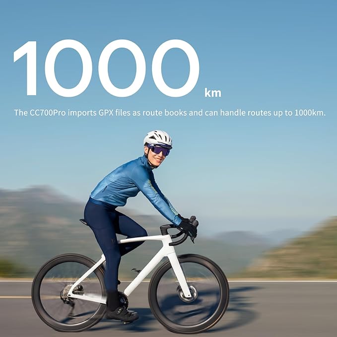 GEOID CC700 Pro 2.8" Color Touchscreen GPS Bike/Cycling Computer, Map Navigation with Re-Route Planning, WiFi Auto-Sync, ANT+/Bluetooth, Message Notification, IPX7 Waterproof, Free Indoor Training