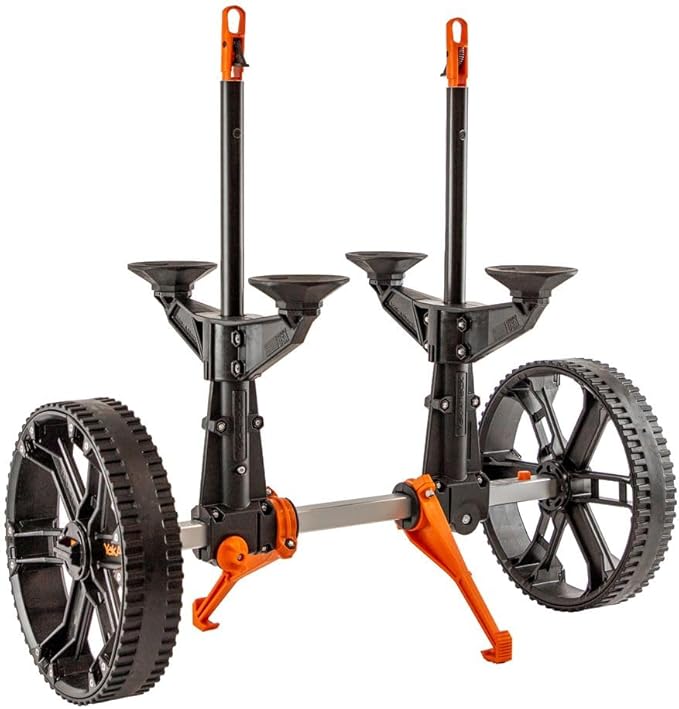 YakAttack Kayak Carts with Adjustable Frame & Wheel Options | All-Terrain, Sand & Solid Tire Variations | Durable Folding Transport System for Kayaks & Canoes | Made in USA