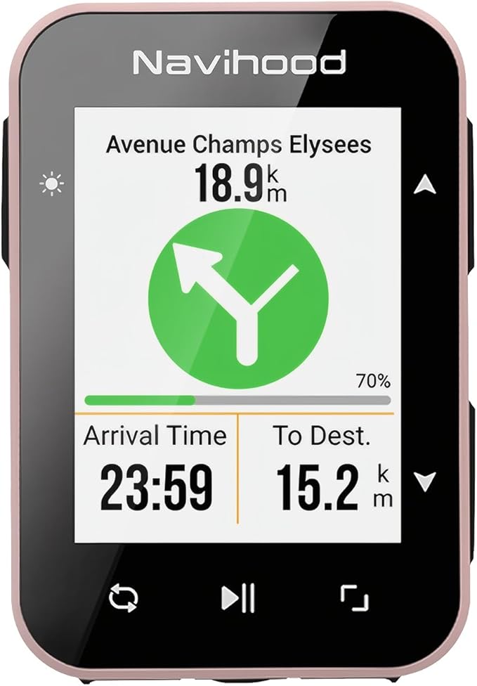 L2 GPS Bike Computer, 2" Color LCD Wireless Cycling Computer,Bike Speedometer Bluetooth ANT+, IPX7 Waterproof, Auto Backlight, Supports HR/Cadence/Power Sensors