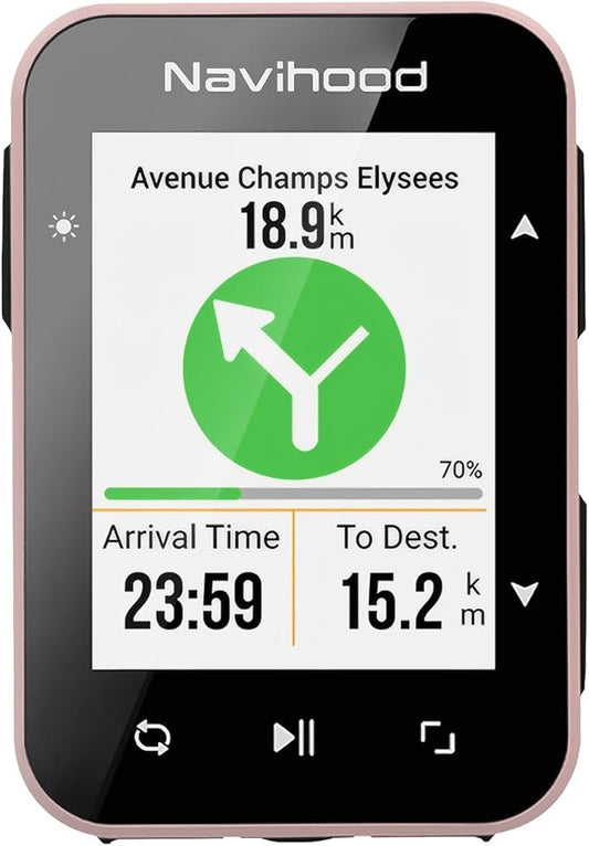 L2 GPS Bike Computer, 2" Color LCD Wireless Cycling Computer,Bike Speedometer Bluetooth ANT+, IPX7 Waterproof, Auto Backlight, Supports HR/Cadence/Power Sensors