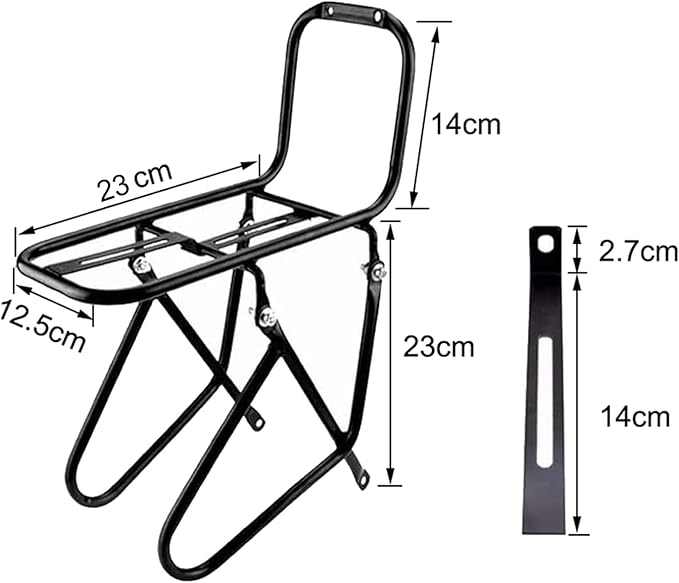 Front Bike Rack, 15KG Capacity Bicycle Luggage Rack Universal Cargo Carrier for Mountain/City Bike, Heavy Duty Touring Pannier Stand