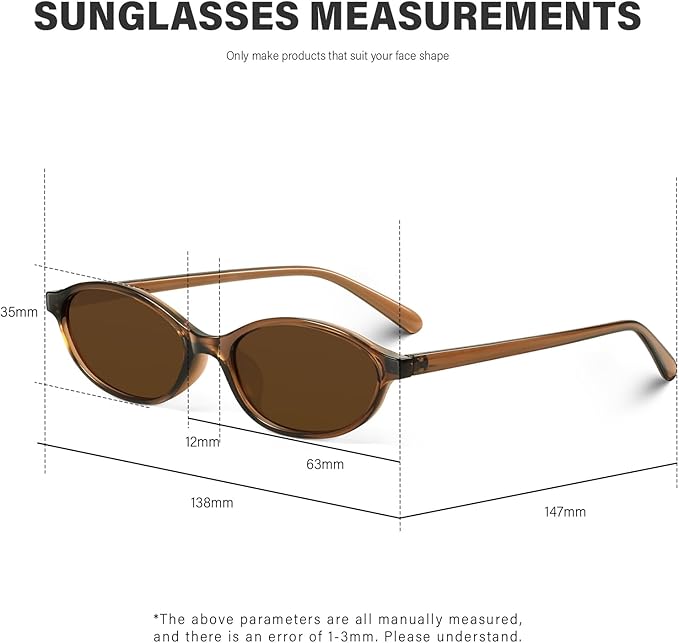 KUGUAOK Retro Oval Sunglasses for Women 90s Design Small Cat Eye Sun Glasses UV Protection Y2k Trendy Narrow Shades