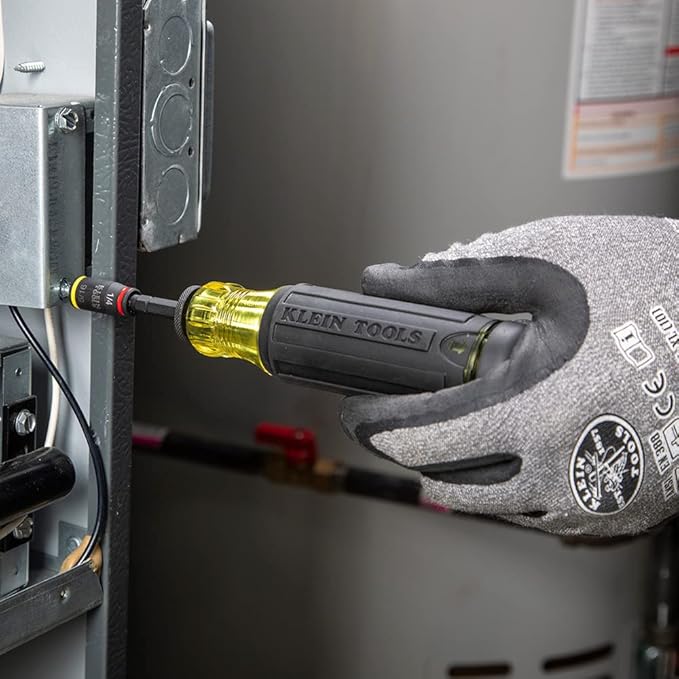 Klein Tools 32304 ドライバー 14-in-1 調節可能ドライバー フリップソケット HVACナットドライバービット付 耐衝撃性