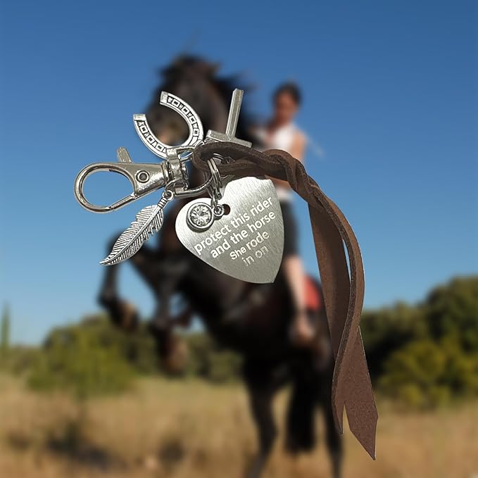 Protect This Rider and The Horse She Rode in On-Saddle Charm, Saddle Heart Charm, Equestrian Riding Gift,Horse Lovers Gifts