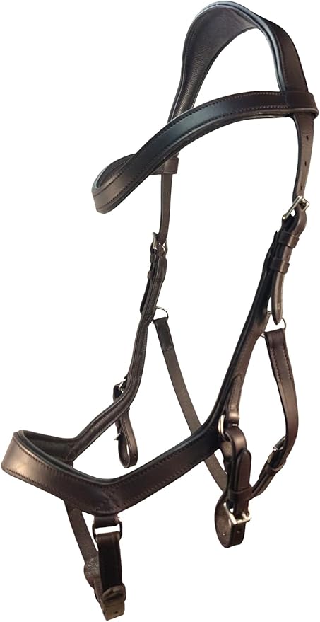 Pressure Relief Comfort Ergonomic Horse Bridle Havana Brown | Ergonomic | Comfortable | Durable (Bridle + Leather Reins, Full/Horse)