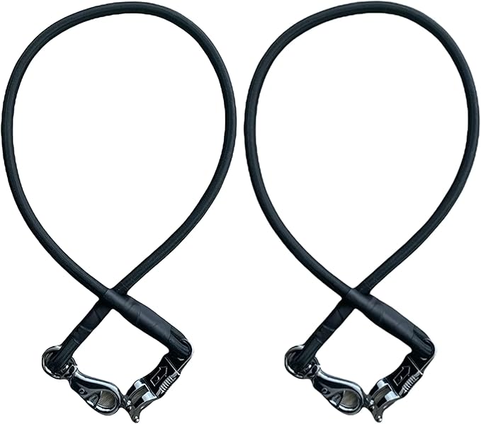 Majestic Ally Pack of 2, Bungee Trailer Tie for Horse Haulage with Panic Snap and Bull Snap - 36 Inch (Black)