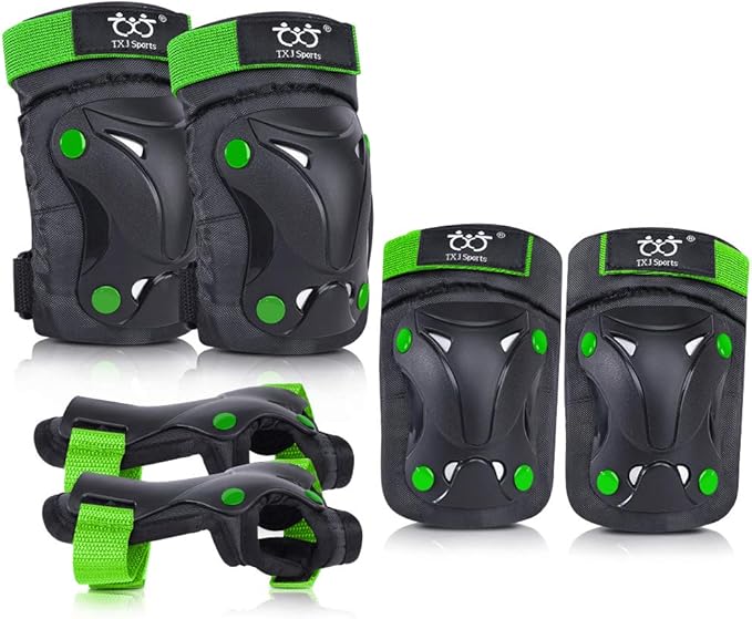Kids/Youth Knee and Elbow Pads with Wrist Guards Protective Gear Set for Skating Skateboarding Cycling Biking Scooter and Multi Sports