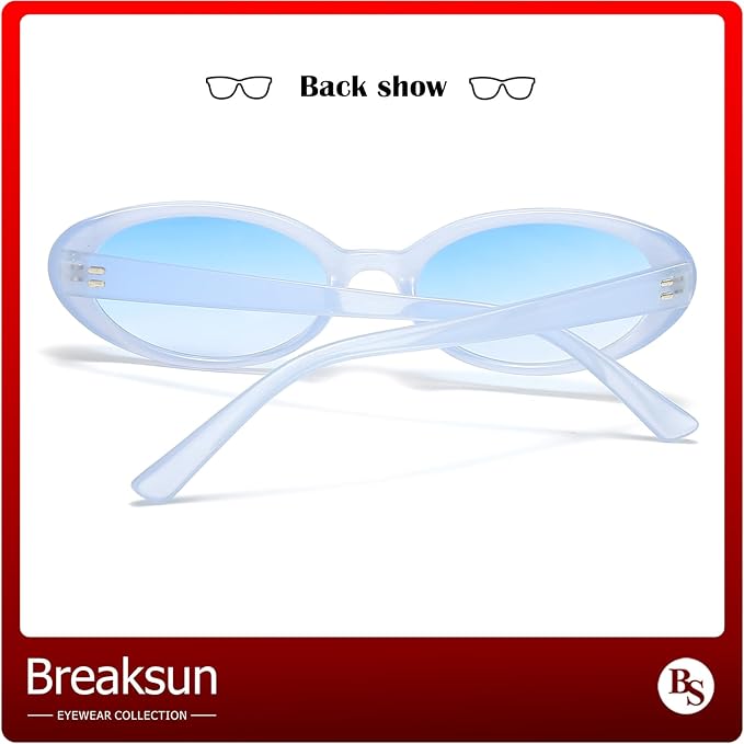 Retro Oval Sunglasses for Women Men Fashion Small Oval Sunglasses 90s Vintage Shades