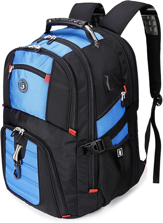SHRRADOO Extra Large 50L Travel Laptop Backpack with combination lock, College High School Backpack Airline Approved Business Work Bag Fits 17 Inch Computer for Men Women