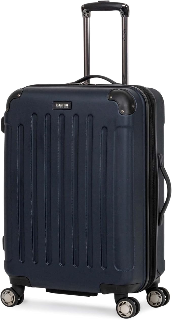 Kenneth Cole REACTION レネゲード 荷物拡張可能 8輪スピナー 軽量 ハードサイド スーツケース、ネイビーブルー、24インチ チェックイン