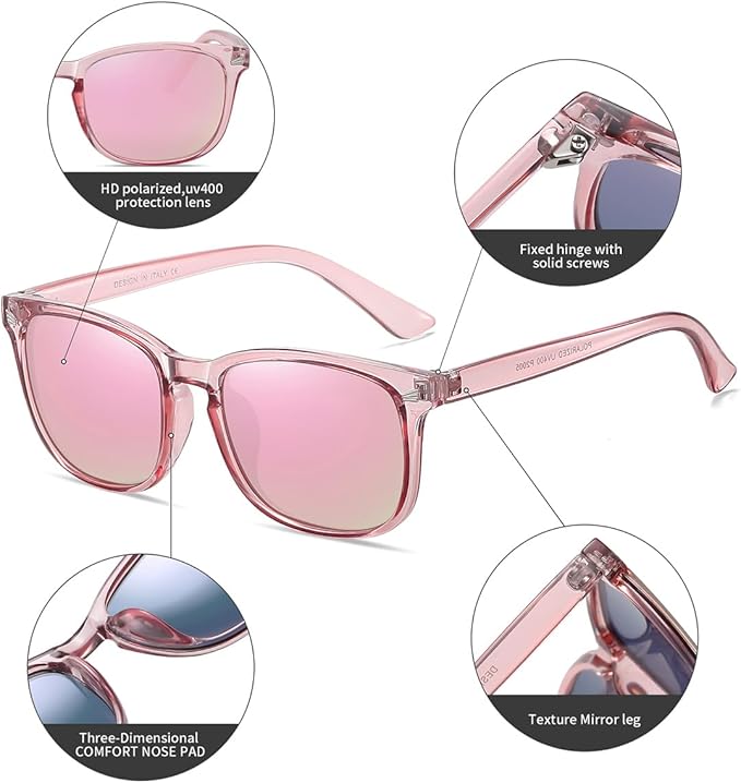 DUSHINE Polarized Sunglasses for Women Classic Retro Style UV400 Protection