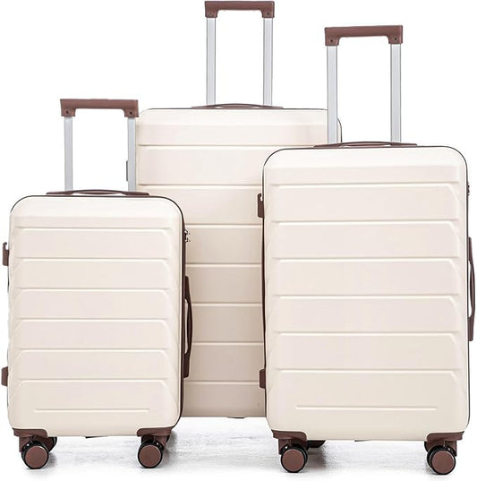 Luggage 3 Pcs Sets ABS Hardside Luggage Set Spinner Wheel Suitcase