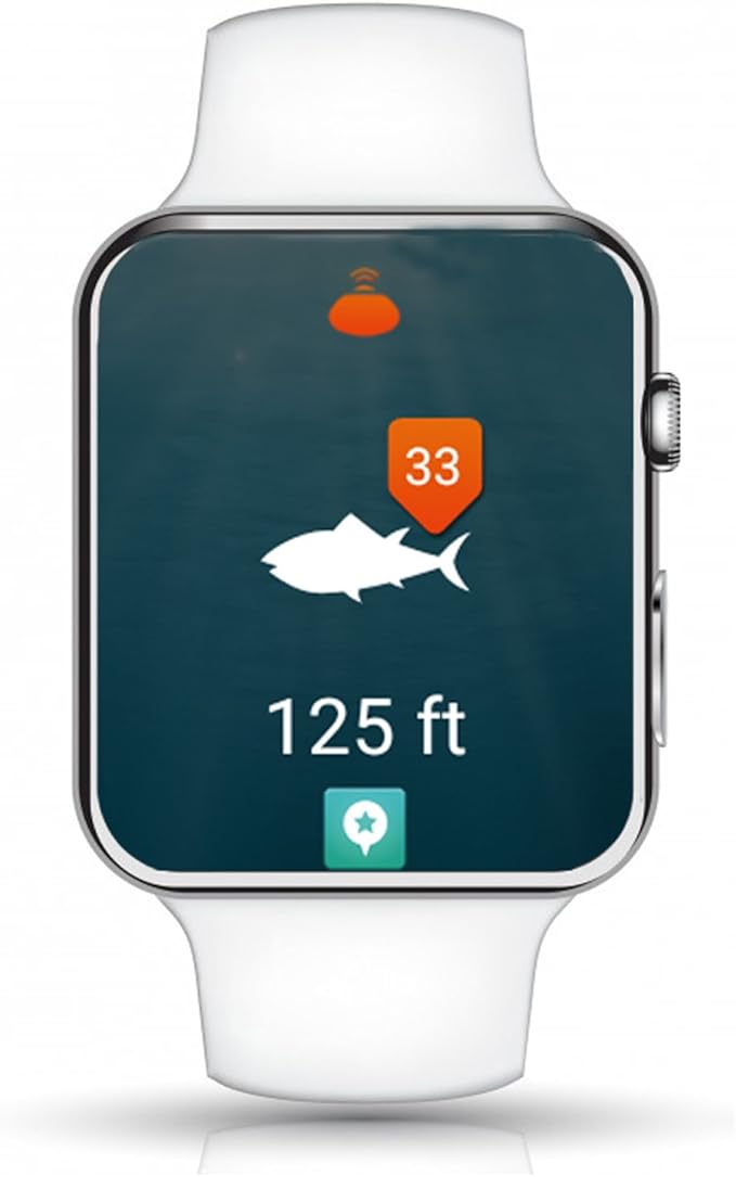 Reelsonar iBobber portable wireless bluetooth fish finder depth finder with depth range of 135 feet 10+ hrs battery life with IOS & Android App Wireless and Watch App