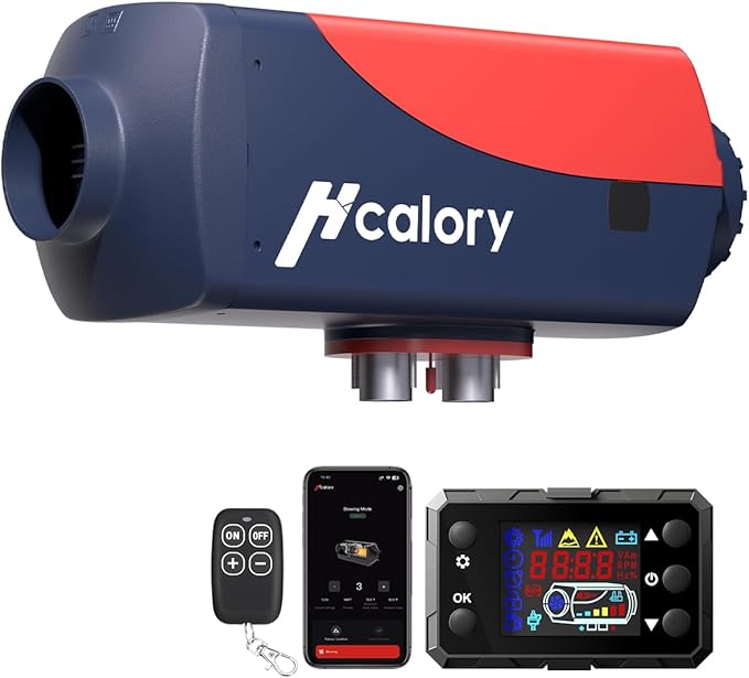 Hcalory 8KW ディーゼルヒーター、10L HBU1S 駐車用ディーゼルエアヒーター 高速暖房 12/24V アプリ制御、自動起動・停止、複数タイマー設定、高度モード RV ガレージ用 2025年アップグレード