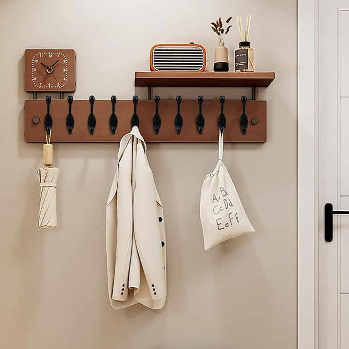 Coat Hooks 5 Pack-Heavy Duty Wall Mounted Matte Black Door Hooks Double Prong Hooks for Hanging Clothes/Towels/Key-Suitable for Bedroom/Bathroom/Entryway and Replaced
