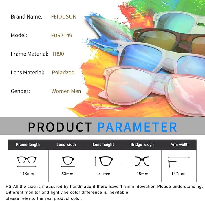 FEIDUSUN Sunglasses Men Polarized Sunglasses for Mens and Womens,Black Retro Sun Glasses Driving Fishing UV Protection