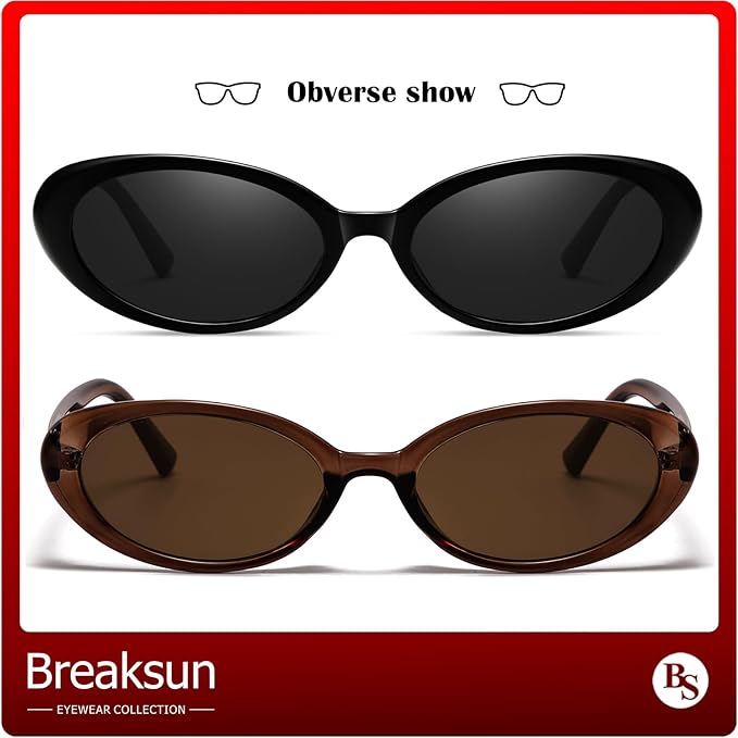 Retro Oval Sunglasses for Women Men Fashion Small Oval Sunglasses 90s Vintage Shades