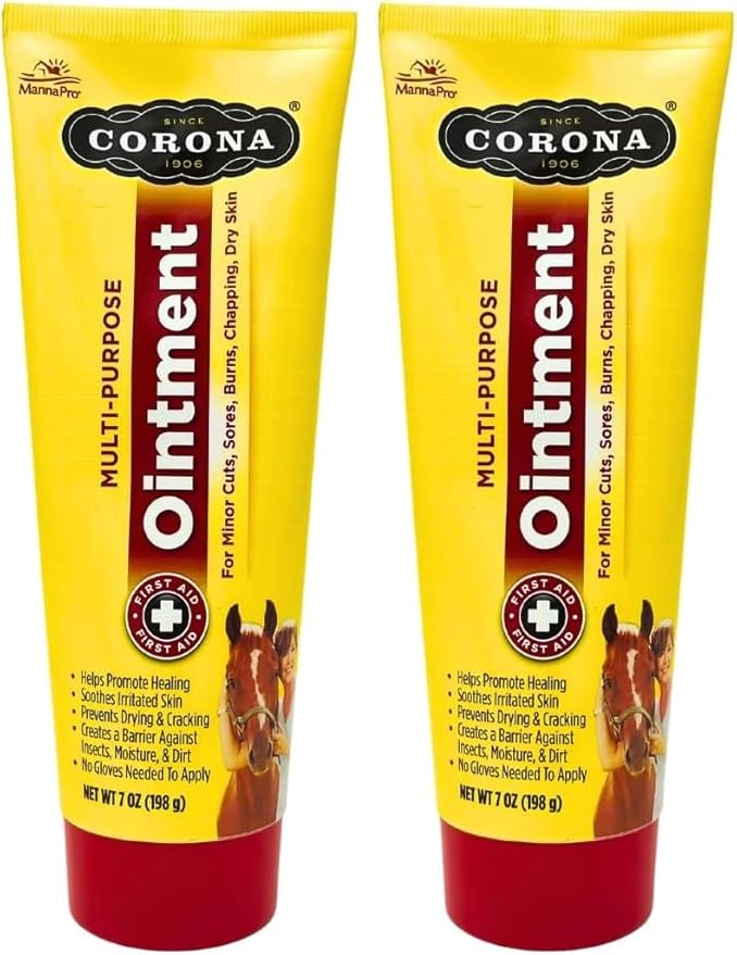 Corona Ointment for Horses | Lanolin-Based Formula Helps Sooth Irritation | 7 Ounces | Pack of 2