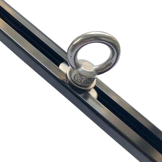 6 Packs Stainless Steel Kayak Track Mount Tie Down Eyelet Rail for Kayak Canoe Boat Bungee Cord or Ropes