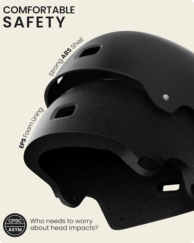 OutdoorMaster スケートボード サイクリング ヘルメット - 取り外し可能なインナー2枚 通気性 多用途 スポーツ スクーター ローラースケート インラインスケート ローラーブレード 子供 ユース 大人用