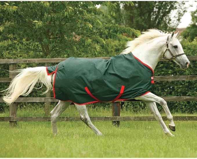 Horseware Ireland Rambo Original Turnout Lite Horse Sheet, Color: Green/Red, Size: 75 (AAAAA1-GR00-75)