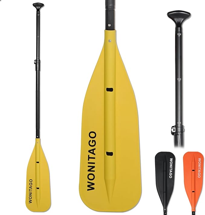 Canoe Paddle with Aluminum Shaft and PP Blade, Adjustable Paddle for Canoeing, Boating and Rafting, 4-5 Ft (122-152 cm)
