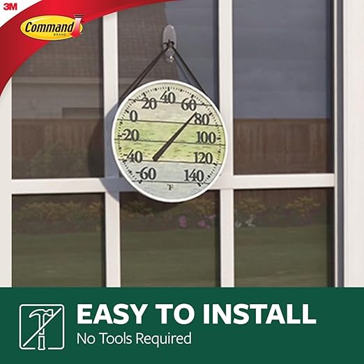 Command Outdoor Medium Clear Wall Hook, 5 Hooks and 6 Strips, Damage-Free Hanging Wall Hook for Hanging Outdoor Wall Decor with Weather Resistant Strips, Holds up to 2 lb