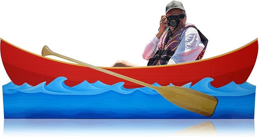 Canoe Cardboard Cutout Stand up Set Beach Nautical-Inspired Events Camping-Themed Canoe Stand up Photo Props for VBS Vacation Bible School Party Supplies (6 Ft)