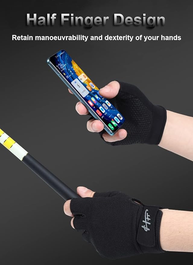Fingerless Gloves - Multipurpose Water & Sports Gloves for Fishing, Sailing, Rowing, Kayaking & More - Men & Women