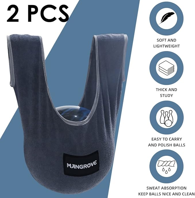 Mangrove ボーリングボールポリッシャー、ボウラー用マイクロファイバーボーリングタオルシーソー、大型洗濯可能ボーリングシャミーシーソー、ボールクリーナーホルダーバッグ