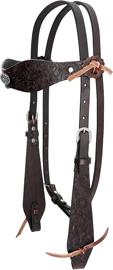 Jeereal Premium Heavyweight Oil-Tanned Leather Western Horse Bridle Headstall – Handcrafted for Ranch Work, Trail Riding & Training