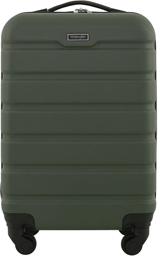 Wrangler 22" Hardside Spinner Carry-On Luggage, Olive